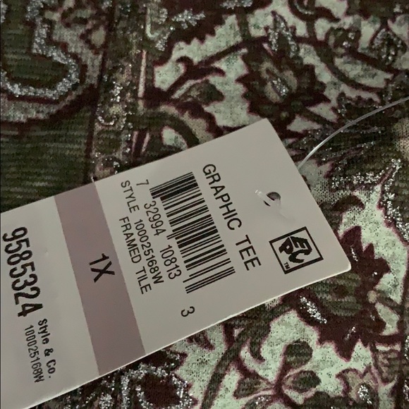 NWT Style & Co. Graphic Boho Motif Top - Picture 4 of 5
